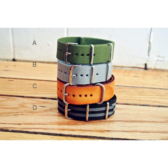 HNS 4Pcs Heavy Duty Ballistic Nylon And Leather ZULUPATH Watch Strap Package Sale 