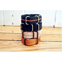 HNS 4Pcs Heavy Duty Ballistic Nylon And Leather ZULUPATH Watch Strap Package Sale 