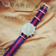 HNS Navy & Red Strip Heavy Duty Ballistic Nylon Watch Strap With Polished Stainless Steel Buckle