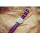 HNS Navy & Red Strip Heavy Duty Ballistic Nylon Watch Strap With Polished Stainless Steel Buckle