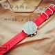 HNS Red Heavy Duty Ballistic Nylon Watch Strap with 3 Matt Stainless Steel Rings
