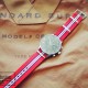 HNS Red Navy White Red Strip Heavy Duty Ballistic Nylon Watch Strap With Polished Stainless Steel Buckle