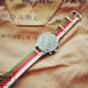 HNS Olive & Red &  Khaki Strip Heavy Duty Ballistic Nylon Watch Strap With Polished Stainless Steel Buckle
