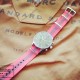 HNS Pink & Peru Strip Heavy Duty Ballistic Nylon Watch Strap With Polished Stainless Steel Buckle