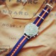 HNS Navy & Red & Yellow Strip Heavy Duty Ballistic Nylon Watch Strap With Polished Stainless Steel Buckle