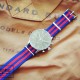 HNS Blue & Red Strip Heavy Duty Ballistic Nylon Watch Strap With Polished Stainless Steel Buckle