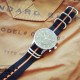 HNS Black & Orange Strip Heavy Duty Ballistic Nylon Watch Strap With 5 Polished Stainless Steel Rings