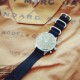 HNS Black Heavy Duty Ballistic Nylon Watch Strap with 3 Matt Stainless Steel Rings