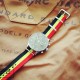HNS Belgium Flag Red Yellow Black Strip Heavy Duty Ballistic Nylon Watch Strap With Polished Stainless Steel Buckle