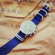 HNS Navy Blue Heavry Duty Ballistic Nylon Watch Strap With 5 Polished Stainless Steel Rings