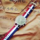 HNS France Flag Red White Blue Strip Heavy Duty Ballistic Nylon Watch Strap With Polished Stainless Steel Buckle
