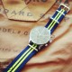 HNS Navy & Yellow Strip Heavy Duty Ballistic Nylon Watch Strap With Polished Stainless Steel Buckle