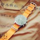 HNS Dark Orange Heavy  Duty Ballistic Nylon Watch Strap With 5 Polished Stainless Steel Rings