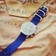 HNS Navy Blue Heavy Duty Ballistic Nylon Watch Strap with 3 Matt Stainless Steel Rings