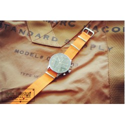 HNS Dark Orange Heavy Duty Ballistic Nylon Watch Strap With Polished Stainless Steel Buckle