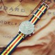 HNS Navy & Yellow & Red Strip Heavy Duty Ballistic Nylon Watch Strap With Polished Stainless Steel Buckle
