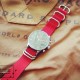 HNS Red Heavy Duty Ballistic Nylon Watch Strap With 5 Polished Stainless Steel Rings