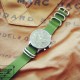 HNS Olive Drab Heavy Duty Ballistic Nylon Watch Strap With 5 Polished Stainless Steel Rings