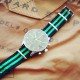 HNS Black & Green Strip Heavy Duty Ballistic Nylon Watch Strap With Polished Stainless Steel Buckle