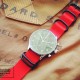 HNS Red Heavy Duty Ballistic Nylon Watch Strap With 5 PVD Coated Stainless Steel Rings