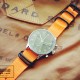 HNS Dark Orange Heavy Duty Ballistic Nylon Watch Strap With 5 PVD Coated Stainless Steel Rings