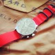 HNS Red Heavy Duty Ballistic Nylon Watch Strap With 3 PVD Coated Stainless Steel Rings