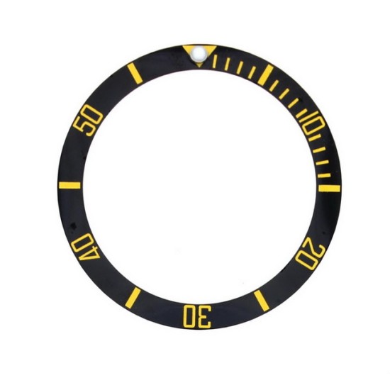 BLACK WITH GOLDEN NUMBERS CERAMIC BEZEL FOR SUBMARINER STYLE WATCH