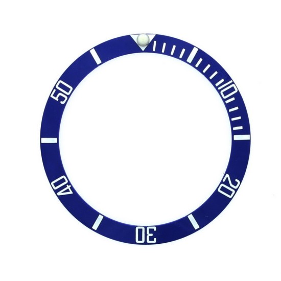 BLUE WITH WHITE NUMBERS CERAMIC BEZEL FOR SUBMARINER STYLE WATCH