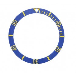 BLUE WITH GOLDEN NUMBERS CERAMIC BEZEL FOR SUBMARINER STYLE WATCH