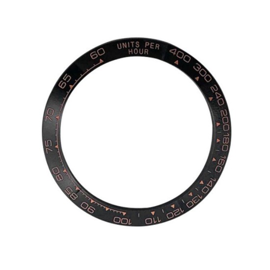 CERAMIC BEZEL FOR ROLEX DAYTONA 16500 16520 116500 BLACK ROSE GOLD ENGRAVED