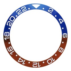 CERAMIC BEZEL FOR ROLEX 40MM GMT-MASTER II PEPSI BLUE RED WHITE NUMBERS ENGRAVED