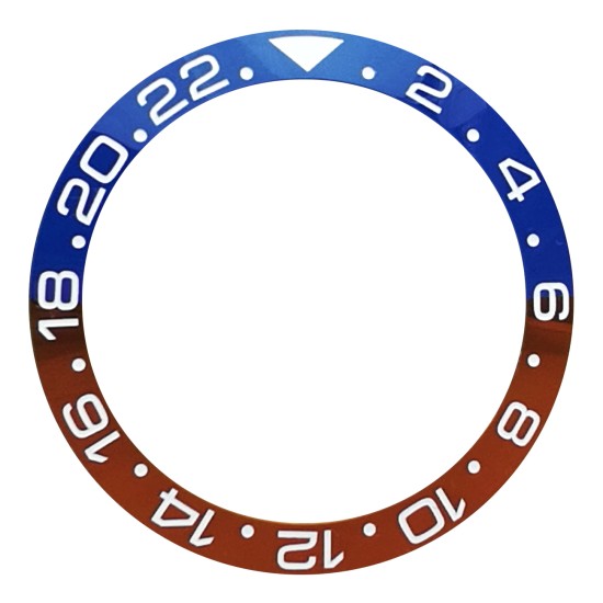 CERAMIC BEZEL FOR ROLEX 40MM GMT-MASTER II PEPSI BLUE RED WHITE NUMBERS ENGRAVED
