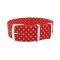 HNS Double Graphic Printed Micro Floral Red BG Heavy Duty Ballistic Nylon Watch Strap With Polished Stainless Steel Buckle