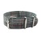 HNS Double Graphic Printed Grey Grid Ballistic Nylon Watch Strap With Polished Stainless Steel Buckle