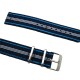 HNS 2 Pieces Navy Stripe Ballistic Nylon Watch Strap With Stainless Steel Buckle