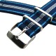 HNS 2 Pieces Navy Stripe Ballistic Nylon Watch Strap With Stainless Steel Buckle