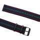 HNS 2 Pieces Blue Red Stripe Ballistic Nylon Watch Strap With PVD Buckle