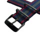 HNS 2 Pieces Blue Red Stripe Ballistic Nylon Watch Strap With PVD Buckle