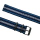 HNS Navy Stripe Ballistic Nylon Watch Strap With PVD Coated Buckle