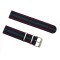 HNS 2 Pieces Blue Red Stripe Ballistic Nylon Watch Strap With Stainless Steel Buckle