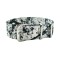 HNS Double Graphic Printed Black & White Graffiti Ballistic Nylon Watch Strap With Polished Stainless Steel Buckle