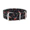 HNS Double Graphic Printed Dance Black BG Ballistic Nylon Watch Strap With Polished Stainless Steel Buckle
