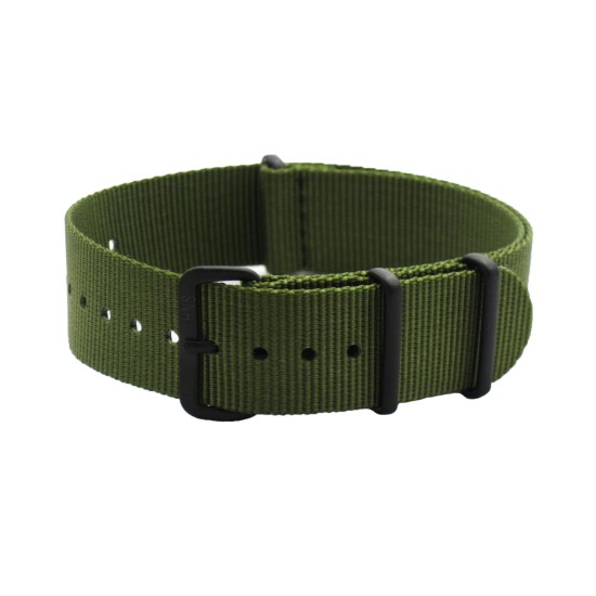 HNS Green Heavy Duty Ballistic Nylon Watch Strap With PVD Buckle