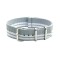HNS Grey Stripe Heavy Duty Ballistic Nylon Watch Strap With Polished Stainless Steel Buckle