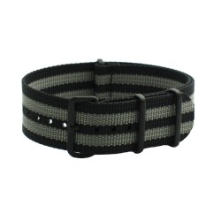 HNS 007 James Bond Black & Grey Heavy Duty Ballistic Nylon Watch Strap With PVD Buckle