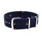 HNS Double Graphic Printed Sailboat Navy BG Nylon Watch Strap Polished Buckle