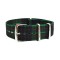 HNS Double Graphic Printed Green Grids Nylon Watch Strap With Polished Buckle