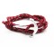 Slim 550 Red Paracord Survival Adjustable Weave Anchors Bracelet 