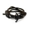Brown leather Paracord style PVD Anchors Bracelet
