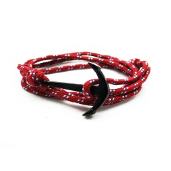 Slim 550 Red Paracord Survival Adjustable Weave PVD Anchors Bracelet 